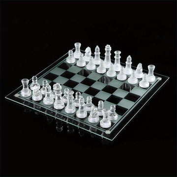Elegant 10-Inch Glass Chess Set - Premium Quality Board Game for Adults, Ideal Gift for Chess Lovers & Stylish Home Decor