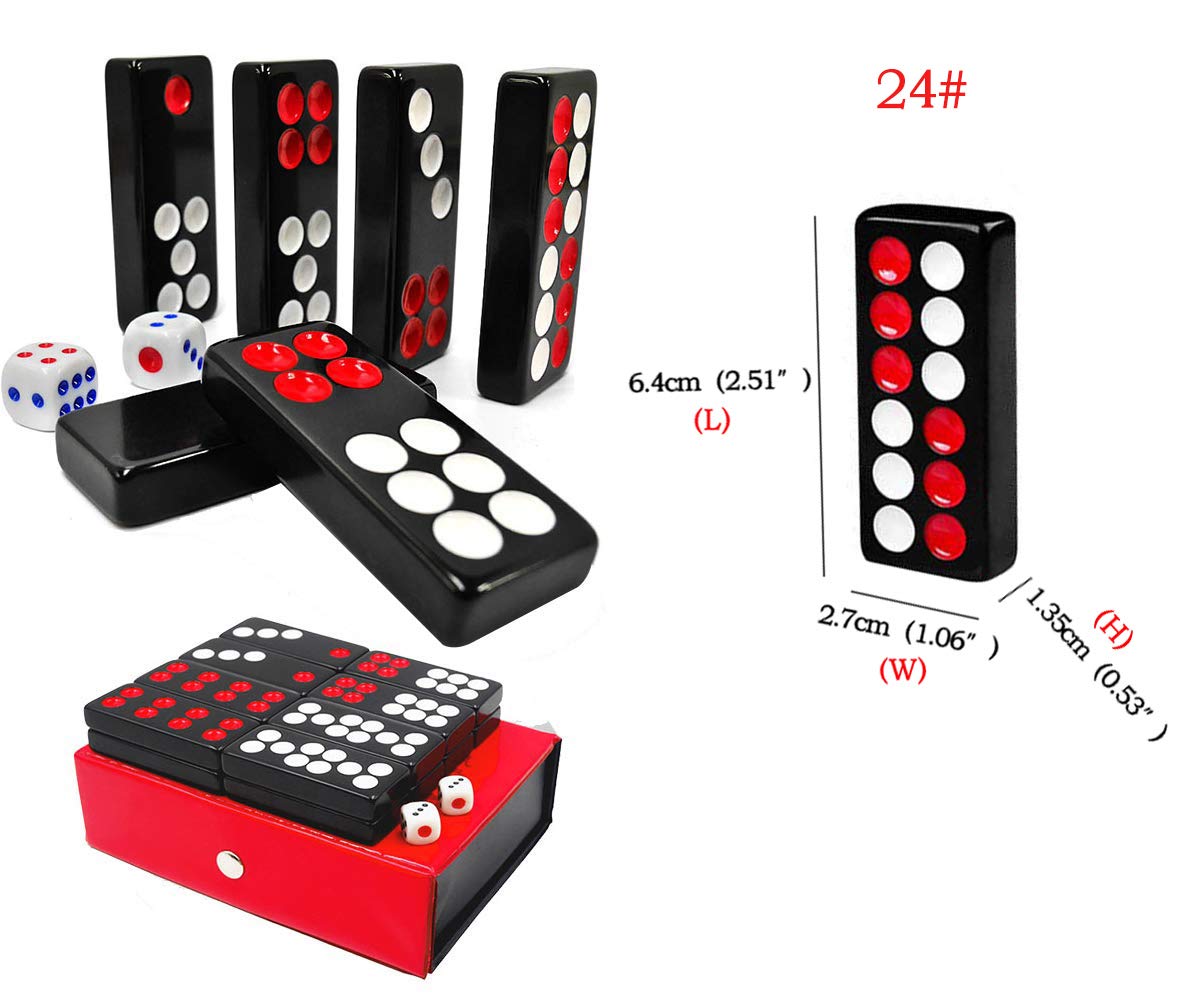 HenMerry 32PCS Pai Gow Tiles Game Set,24# Chinese Traditional Black Dominoes PaiGow, Pai Gow Poker, Best Casino Game Party Fun Toy for Entertainemnt