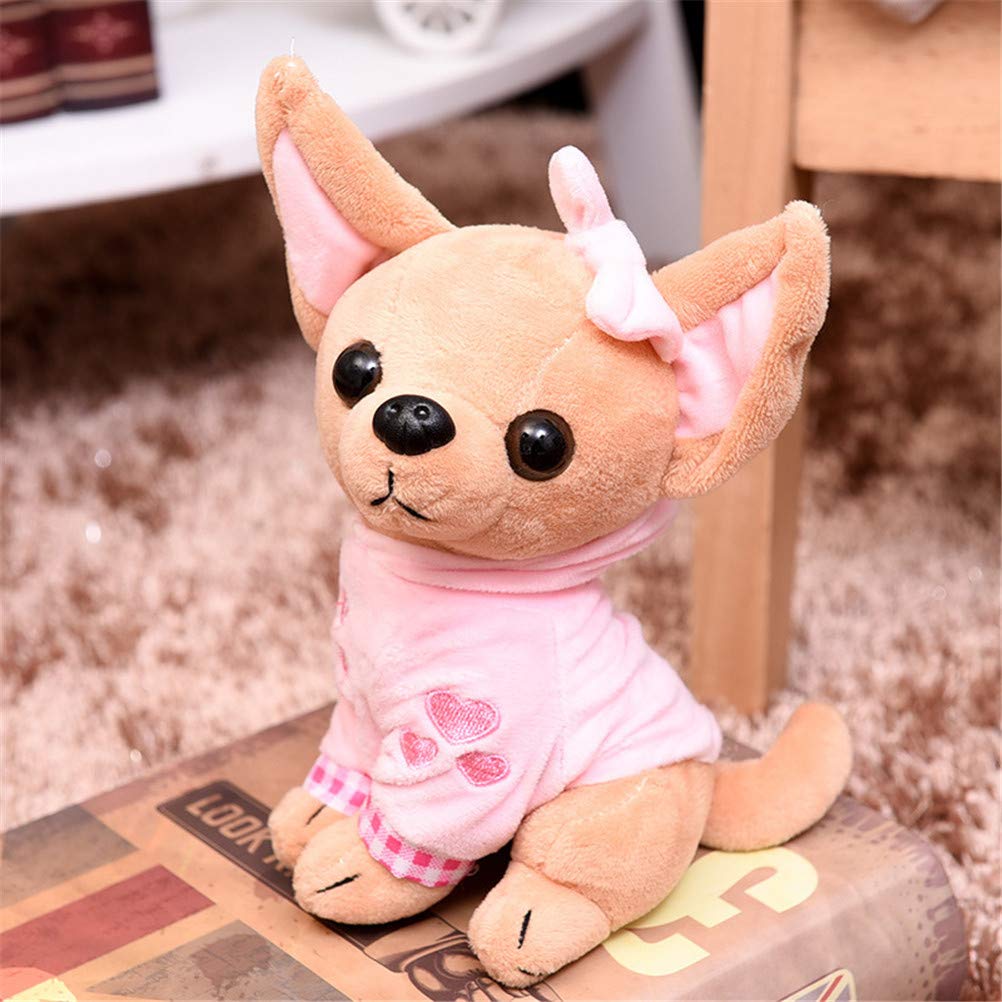 SUSHAFEN Stuffed Dog Puppy Toy Plush Toy Soft Doll Stuffed Animal Pillow Birthday Gift Present Cute Dog Ornaments Decoration Handicraft House Desktop