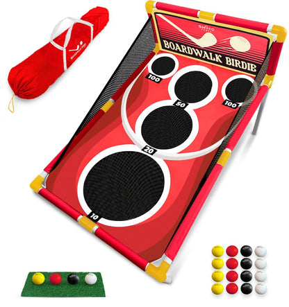 SWOOC Games - Boardwalk Birdie™ | Arcade Style Golf Game with Easy Setup & 10+ Games Included | Cornhole Golf Chipping Game | Indoor & Outdoor