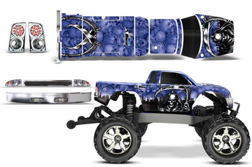 AMR Racing RC Graphics kit Sticker Decal Compatible with Traxxas Stampede VXL 1/10 #3607L - Reaper - Blue