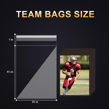 500ct Resealable Team Bags - Secure Storage Sleeves for Standard Trading Cards, Standard Toploaders, Magnetic Card Holder (35pt-130pt) Organize