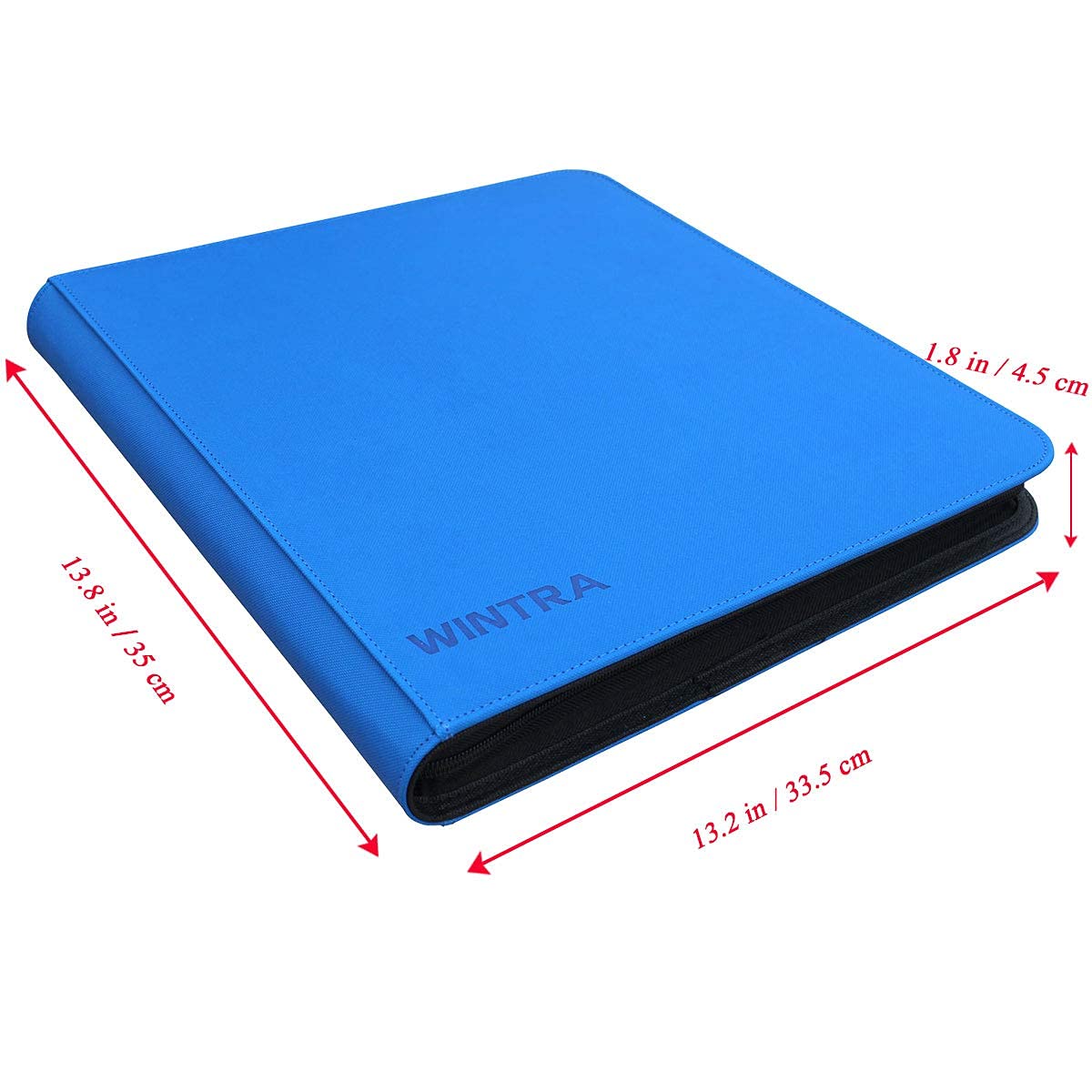 WINTRA 12 Pocket Blue Card Binder, Side Loading Trading Card Collectors Album, Premium Card Holder with 720 Pockets ?Compatible with all standard size