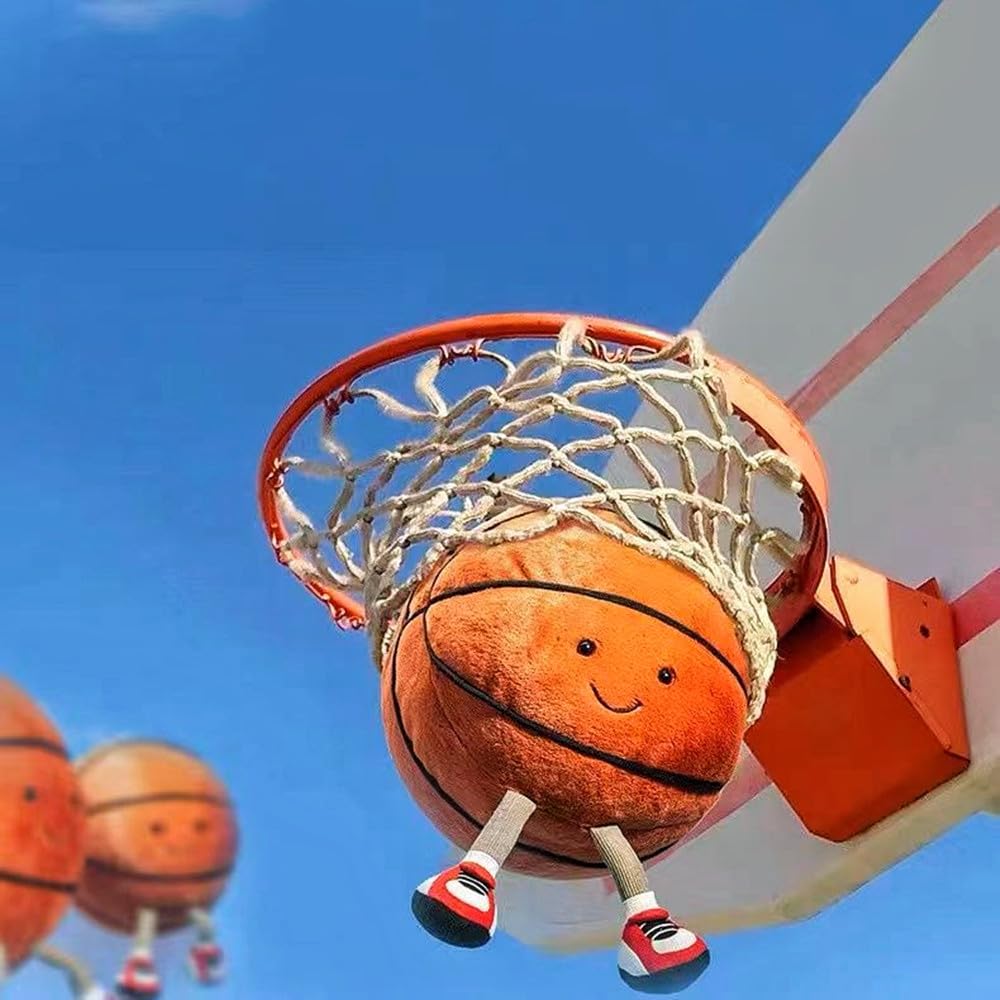 Basketball PlushToys,9.8" Soft Stuffed Sports Balls Toys Cute Fun Plush Ball Creative with feet Soccer Doll,Plush Stuffed Spherical Soft Toys Small
