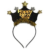 AVMBC Happy New Year Headband Tiara New Years Headband with Star Boppers and Gold Tinsel New Year Eve Holiday Party Decoration Supplies