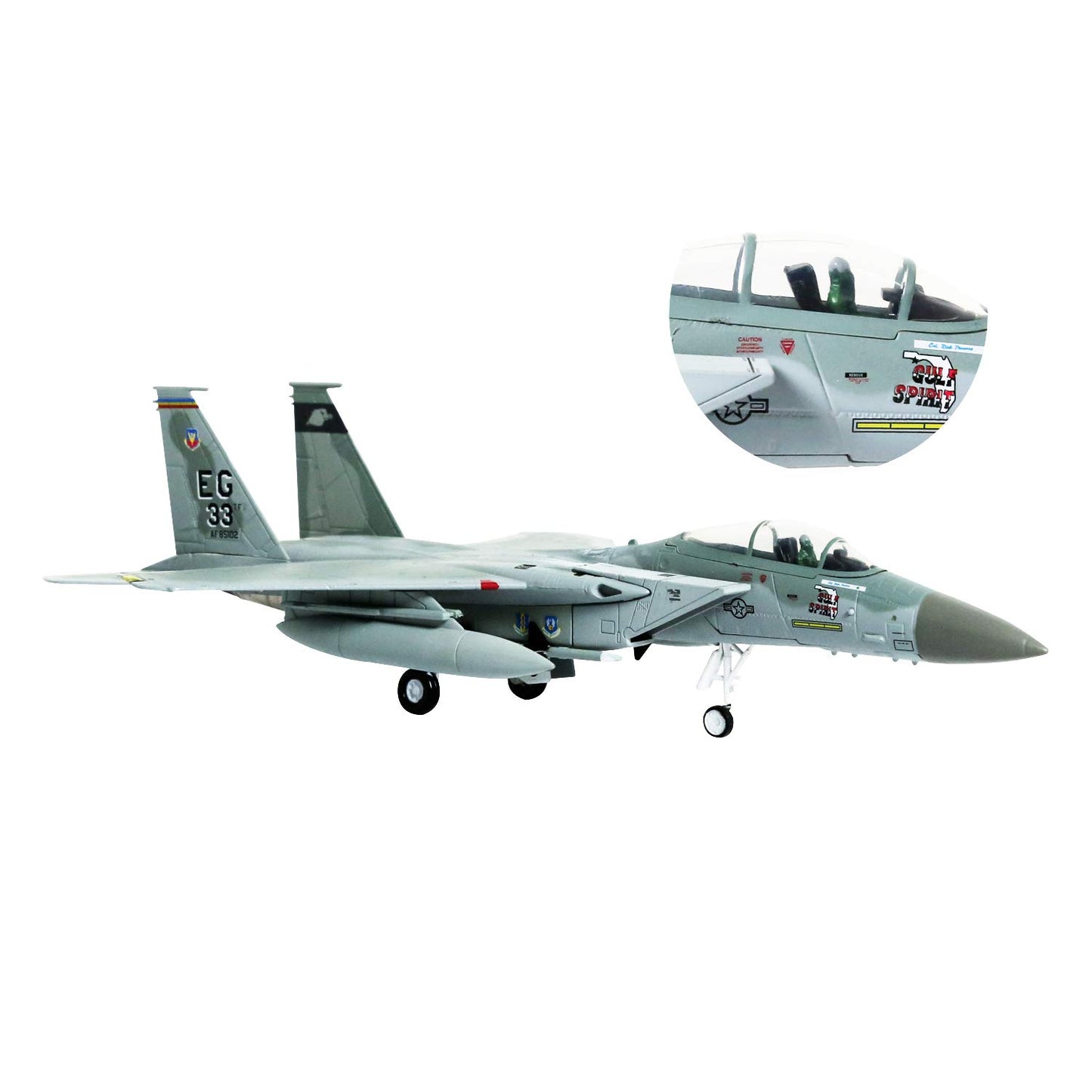 HANGHANG 1/100 Scale F-15 Eagle Fighter Attack Plane Metal Fighter Military Model Fairchild Republic Diecast Plane Model for Commemorate Collection or