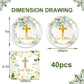 Frypeas 40Pcs God Bless Party Decorations Tableware Supplies 20 Plates and 20 Napkins for God Bless Baptism Party Decoration Serve 20 Guests