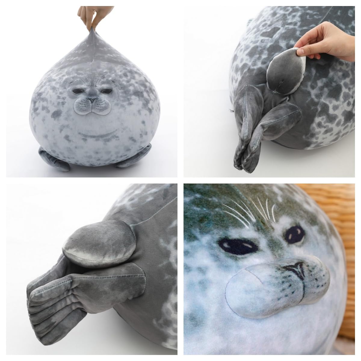 TONGMAN Chubby Blob Seal Pillow Seal Plush Toy -Soft Stuffed Animal Toy Cute Room Decor Ocean Animals Pillow for Bed Sofa, Kids Gifts