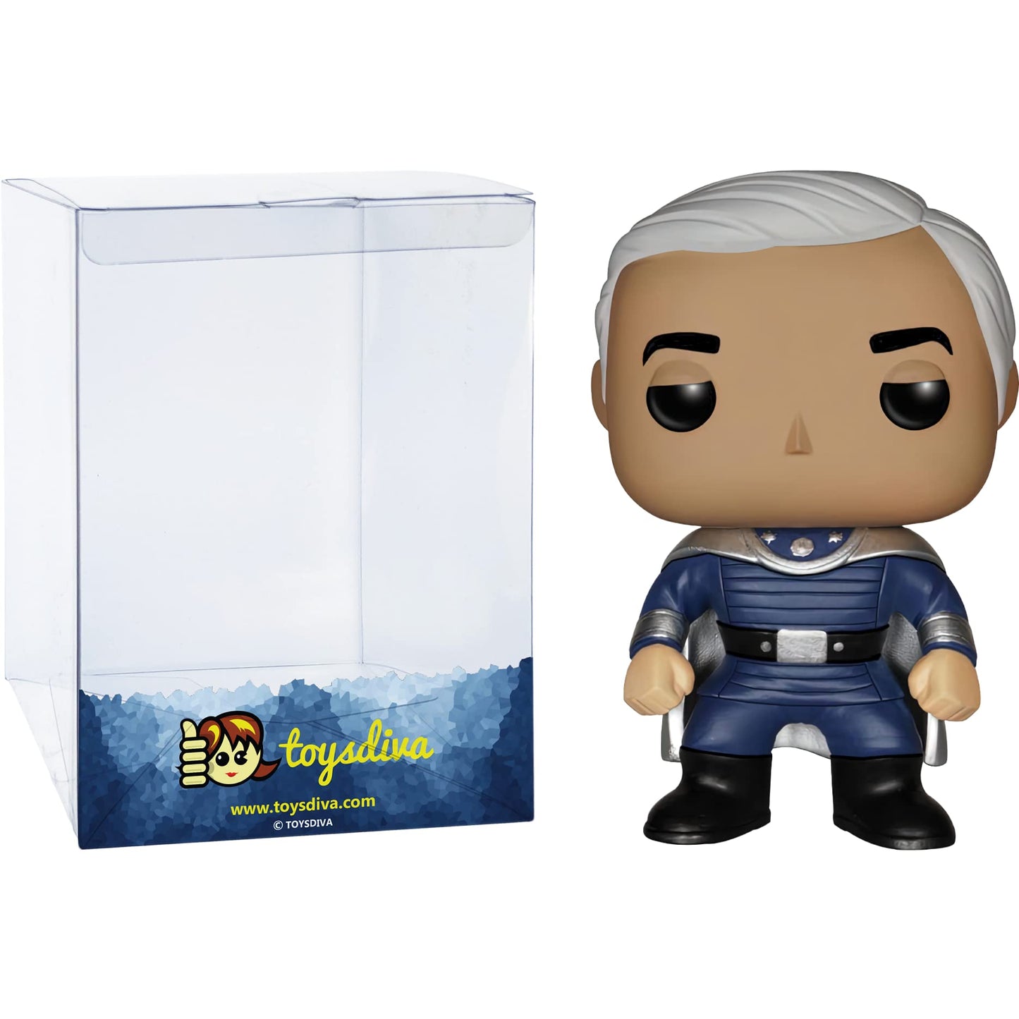 Funko Commander Adama: P o p ! TV Vinyl Figurine Bundle with 1 Compatible 'ToysDiva' Graphic Protector (230-05125 - B)