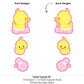 Big Dot of Happiness Pink Ducky Duck - Baby Shower or Birthday Party Centerpiece Sticks - Table Toppers - Set of 15