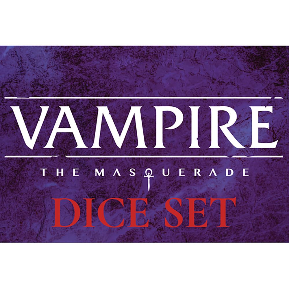Renegade Game Studios Vampire: The Masquerade 5th Edition Dice Set - Eighteen Custom Black and Red d10 Polyhedral Dice for V5 Roleplay Tabletop Gaming
