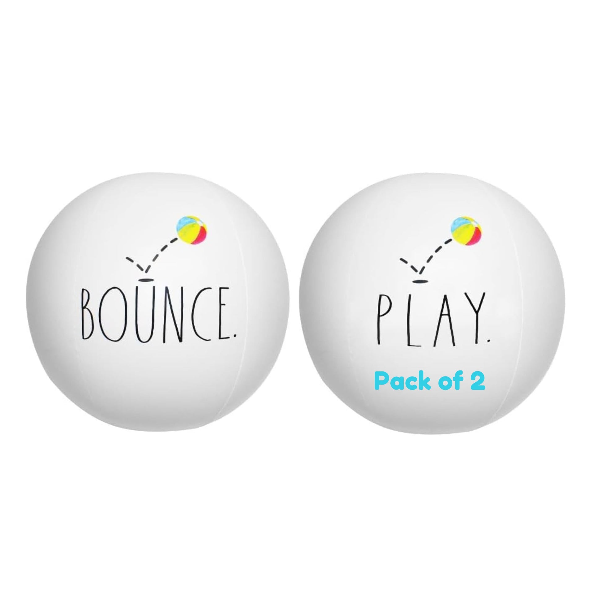 Coconut Float Rae x Dunn Large 27" Inflatable Beach Ball 2 Pack, Ages 5+