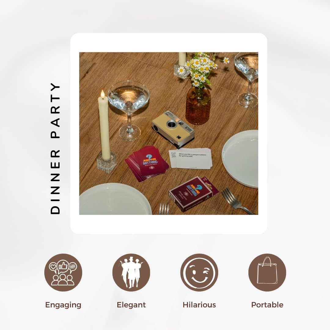 ASKMEANYTHING Dinner Party Pack - 50 Conversation Starter Cards for Memorable Dinners