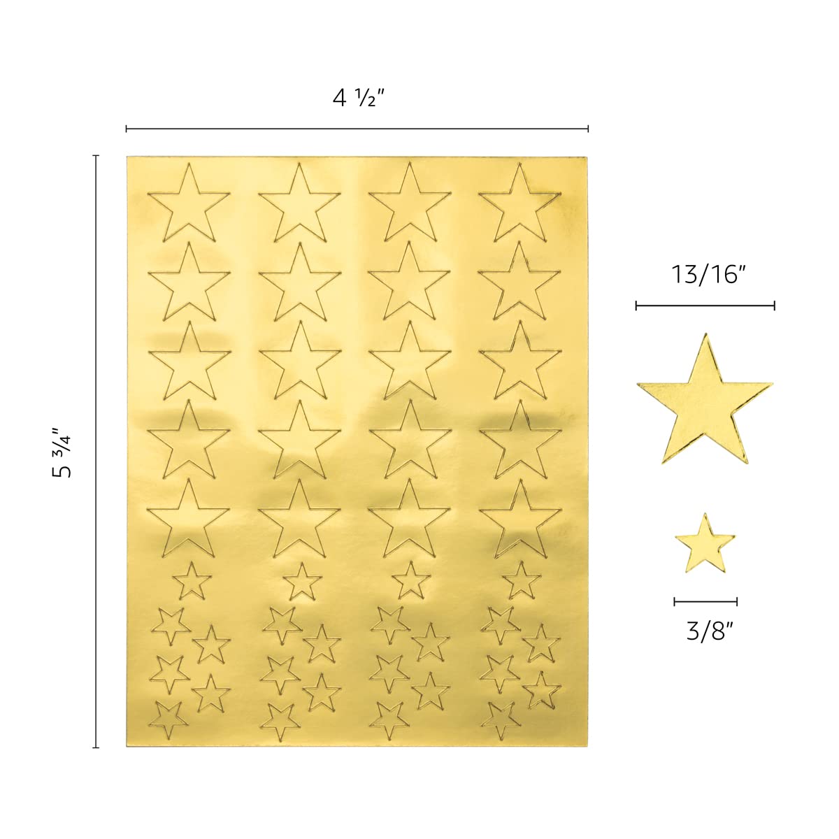 Hygloss Products, Inc 20 Sheets, 880 Gold Foil Star Stickers (18831)