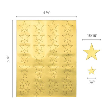 Hygloss Products, Inc 20 Sheets, 880 Gold Foil Star Stickers (18831)
