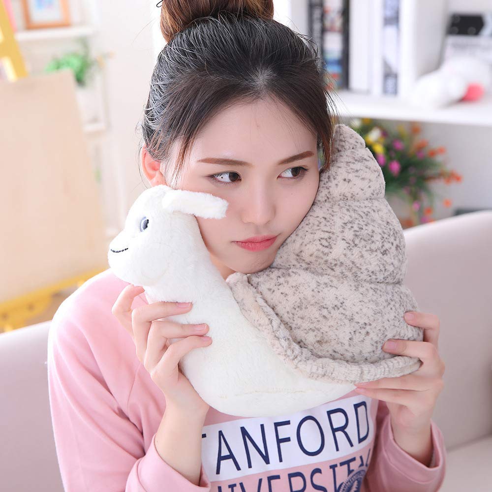Xshelley 10 inch Snail Stuffed Animal Plush Pillows,Cute Soft Sleeping Snail Plush Toy,for Kids Birthday Gifts Cartoon Doll