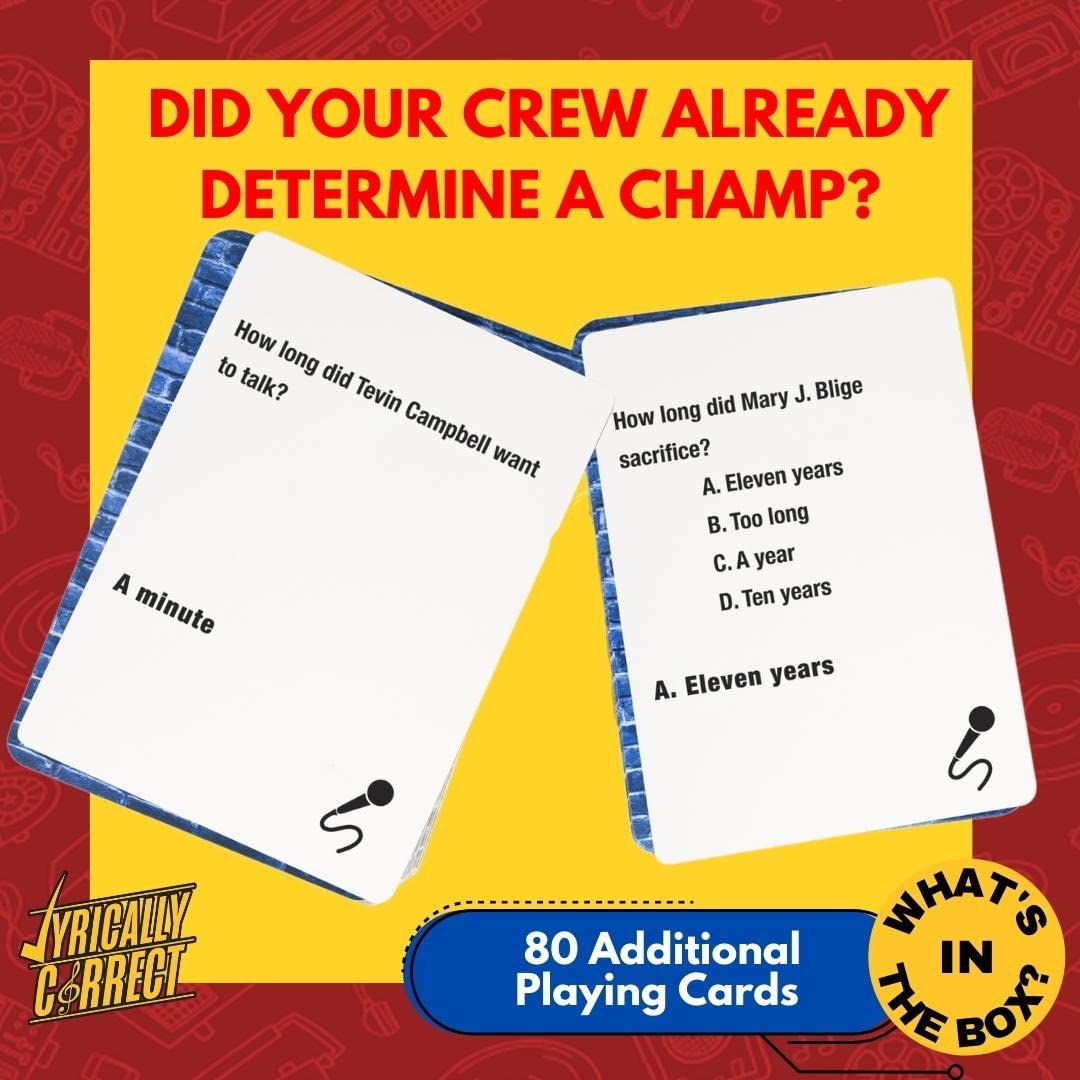 Lyrically Correct '90s R&B Expansion Pack - 80 Additional Music Trivia Cards for Adults | Add-On Deck More 90s R&B Hits, Deeper Cuts & Longer Game