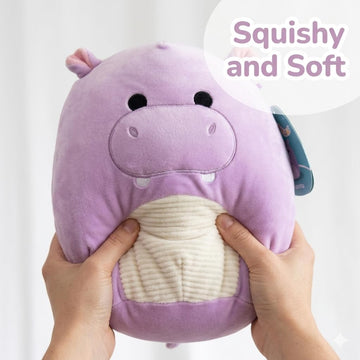 Squishmallows 10-Inch Hanna The Purple Hippo Plush - Official Jazwares Stuffed Animal, Ultra-Soft Squishy Hippopotamus Pillow Toy Collectible