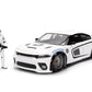 Jada Star Wars Stormtrooper with 2021 Dodge Charger SRT Hellcat Die-Cast Vehicle 1:24 Scale - Opening Parts Toys