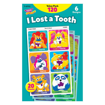 I Lost A Tooth Tear & Share Stickers® Value Pack, 120 Seals/Pack - Spread Sticker Joy!