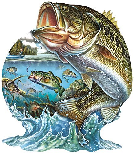 SUNSOUT INC - Leap to Freedom - 1000 pc Special Shape Jigsaw Puzzle by Artist: Jon Q. Wright - Finished Size 26.5" x 30.5" Fish - MPN# 96092