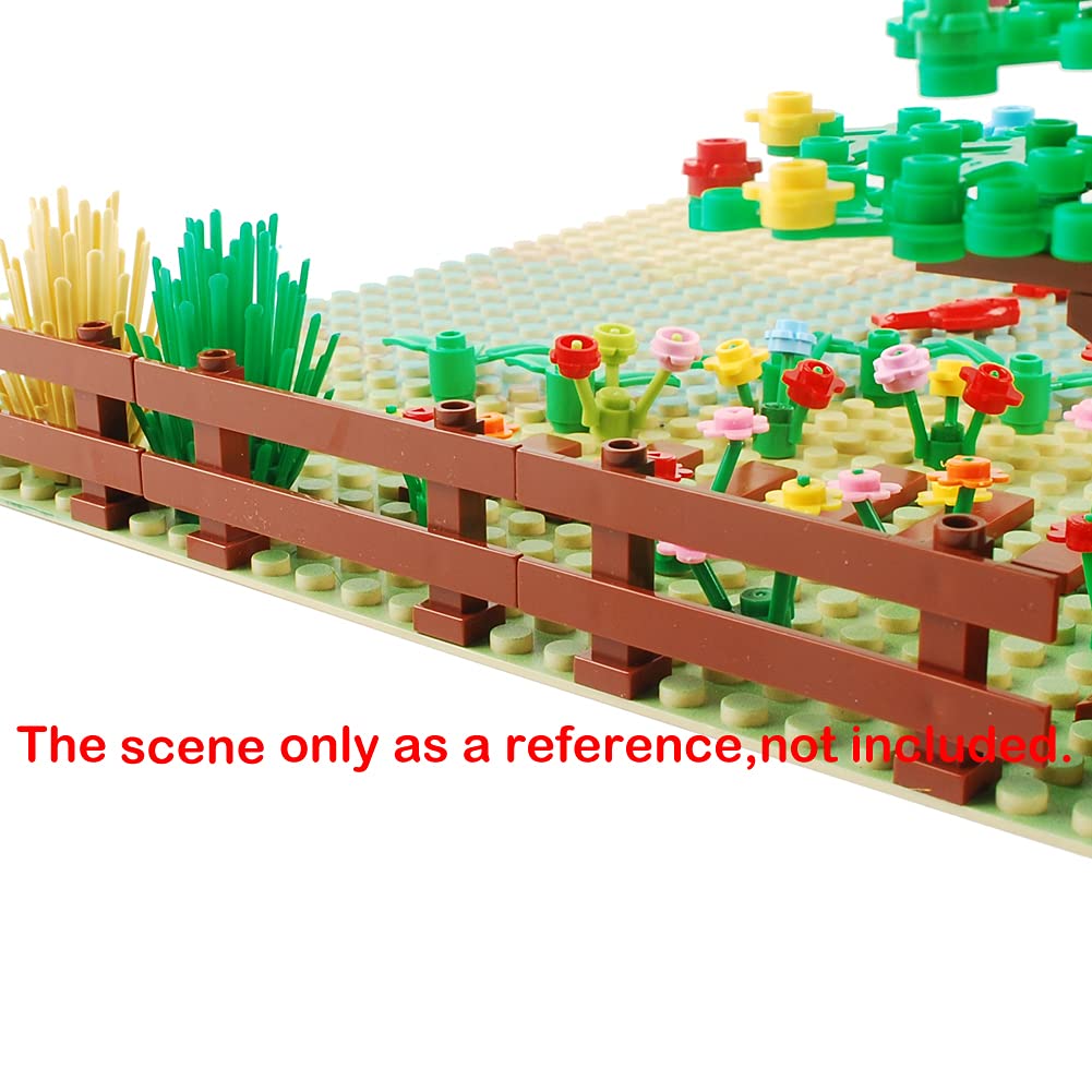 BAENRCY 50pcs Fence Building Blocks Pieces City Accessorices House Sencery Accessories House Fence Set Building Bricks Kit DIY Building Set Compatible