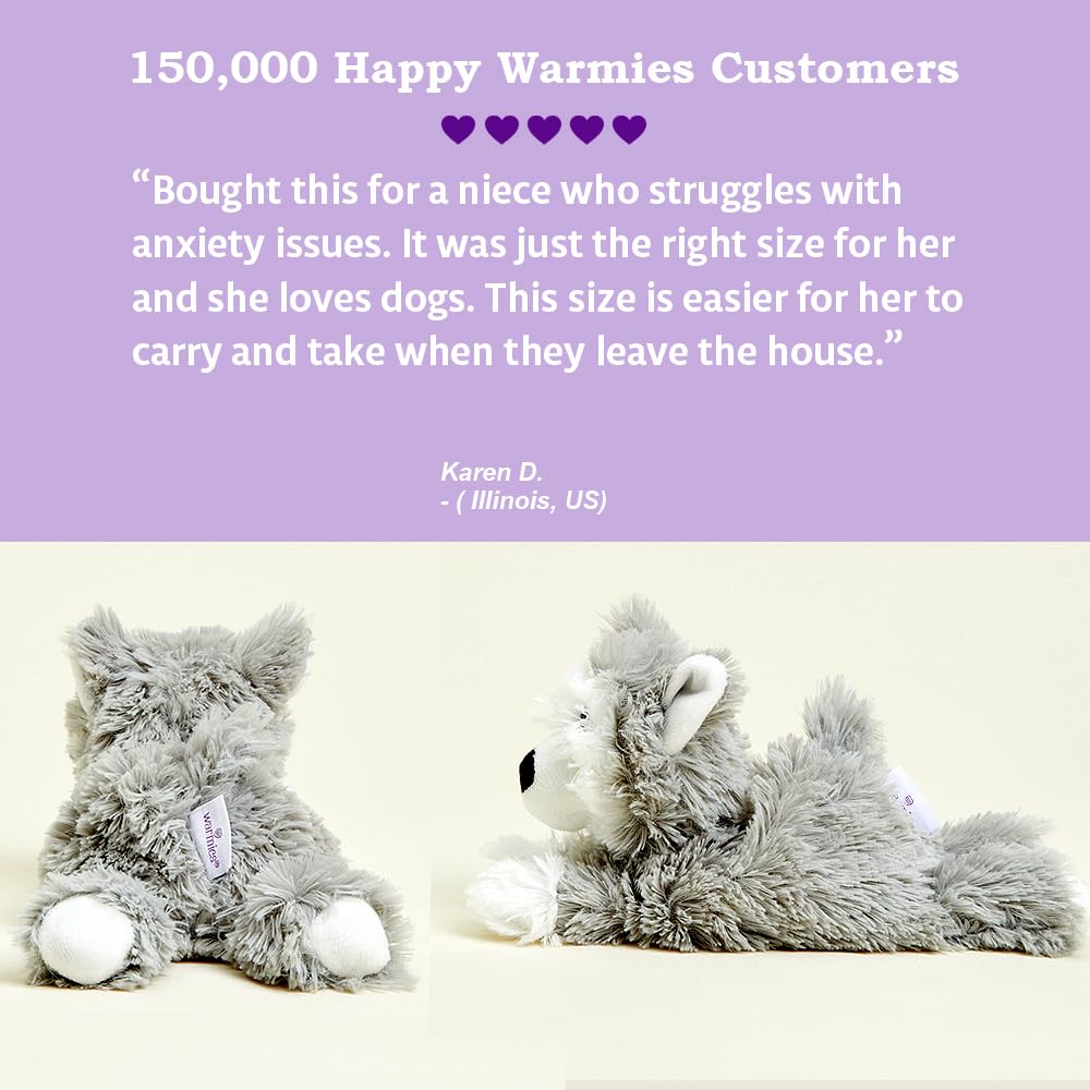 warmies Microwavable French Lavender-Scented Plush Jr Husky - Soothing Lavender Aroma Weighted Plushies for Kids - Microwave Heat Therapy - Heated