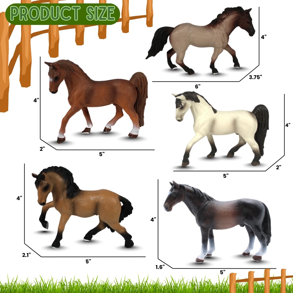 ZAGA Toys Stallion Bundle - Hand-Painted Horse Figurines | Tennessee White, Tennessee Walker, Hanover, Pure Blood Lusitano | Collectible Animal Set