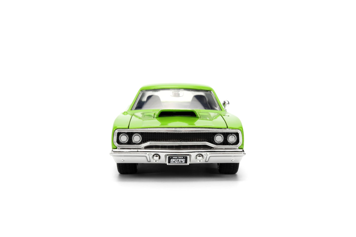 Jada Toys Bigtime Muscle 1:24 1970 Plymouth Road Runner Die-cast Car - Opening Doors, Hood, Trunk, Rubber Tires(Glossy Green)