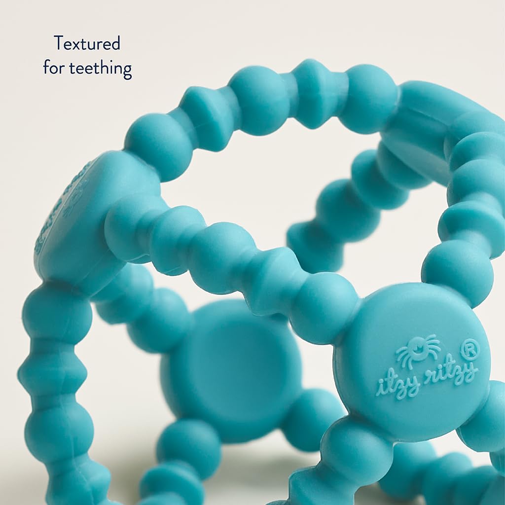 Itzy Ritzy Teething Ball - Flexible Teether Ball Soothes Sore Gums & Features Easy-to-Grip Design - Made of BPA-Free Silicone - Designed for Ages 3