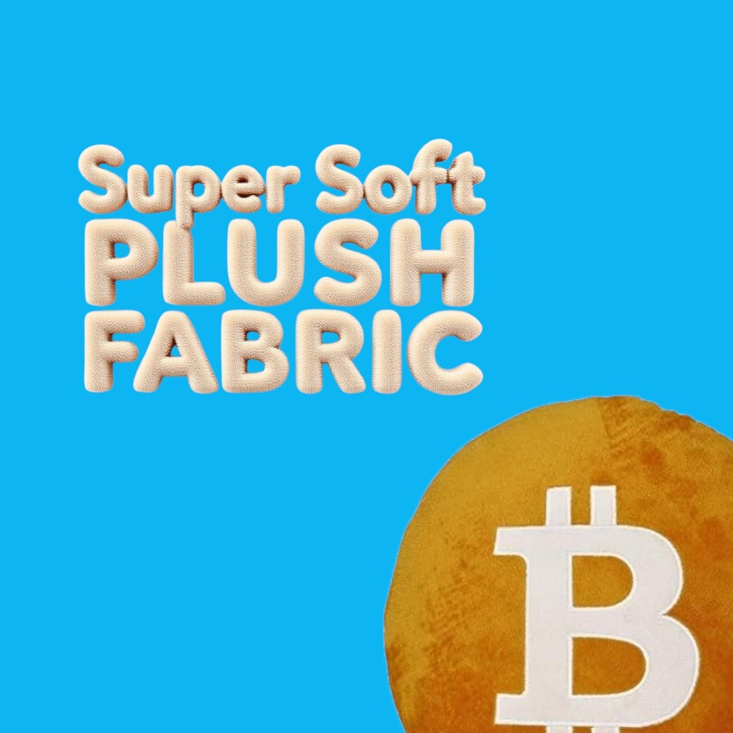 Bitcoin Pillow - Embroidered Round Stuffed Plush BTC Crypto Cushion - Soft Bitcoin Decor for Traders & Crypto Fans