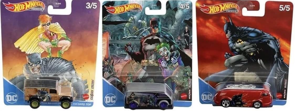 Hot Wheels Premium Pop Culture DC Batman Comics Complete 5?Car Set - 1:64 Die?Cast, DLB45-946P, Ages 3+