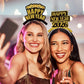 KALOR Sparkling 2026 New Year Headbands 6-Pack, Black Gold Glitter Party Headbands for New Year's Eve Party Supplies, Countdown Parties, No Assembly