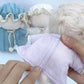 niannyyhouse 20cm Plush Doll Clothes Pajama Suit Hat Dress 8in Doll Accessories Dress Up (Pink-Purple)
