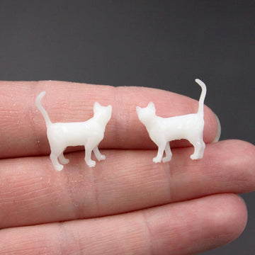 Micro Miniature Standing Kitty, Miniature Blank Cats Unpainted Pet Kittens, Dollhouse Tiny Cat, for Dollhouse, Model Domestic, Fairy Garden, Terrarium