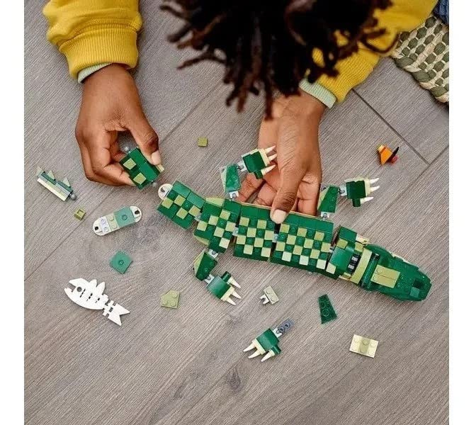 LEGO Creator 3in1 Crocodile 31121 Building Toy Featuring Wild Animal Toys (454 Pieces)