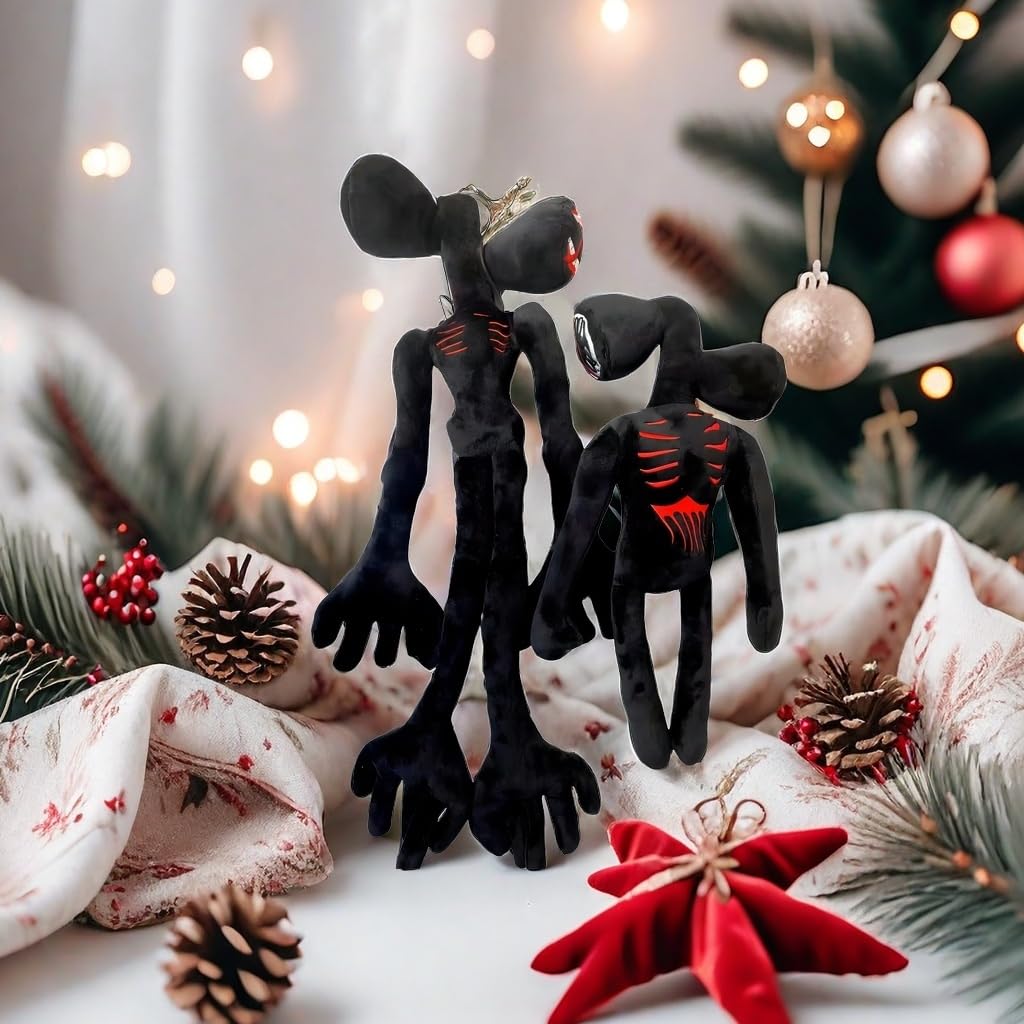 EICHIMEOW 2PCS Siren Head Plush Toys Double-Head Plush Toys (Black)
