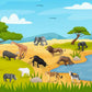 RUSON 12 Pcs Mini Safari Animals Figures Toys, Realistic Jungle Zoo Animal Figurines Cake Topper Toy Set Christmas Birthday Easter Egg Gift Party