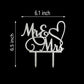 AMINJIE Mr and Mrs Cake Topper Decoration For Bride and Groom Sign Wedding/Engagement , Silver Glitter Acrylic