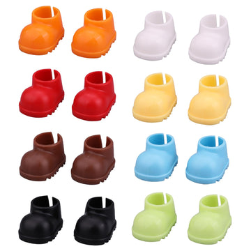 8 Pair 17cm Doll Shoes - Fashionable Mini Boots for 6.7in Dolls, Assorted Colors, PVC Material,Doll Accessories