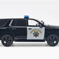 Motormax 2025 PPV CHP (California Highway Patrol) Black and White with Flashing Light Bar and Front and Rear Lights and Sounds 1/24 Diecast Model Car