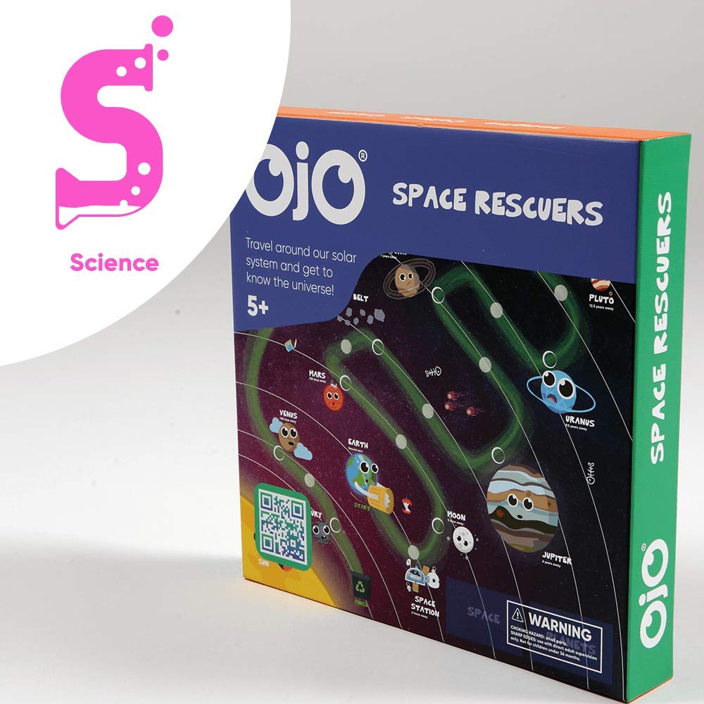 OjO Space Rescuers Solar System Science Game Children Become Astronomers! STEM Educational Toy (Age 5+) | Science Board Game for Kids | Learn Planets