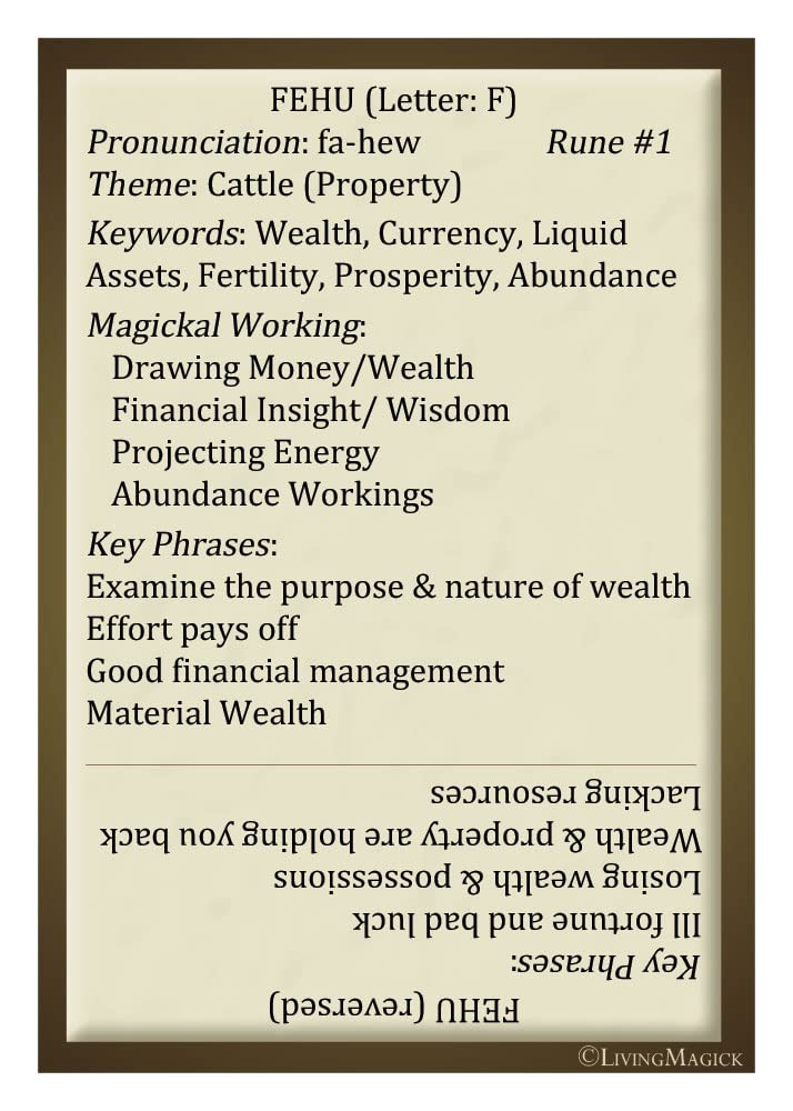 Rune Learning Cards - Self Study Flash Cards for Futhark Norse Runes