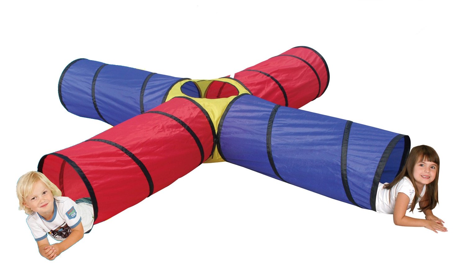 POCO DIVO 4-Way Tunnel Pop-up Fun Junction Set 8 Feet Toy Tent Kids Play Tube