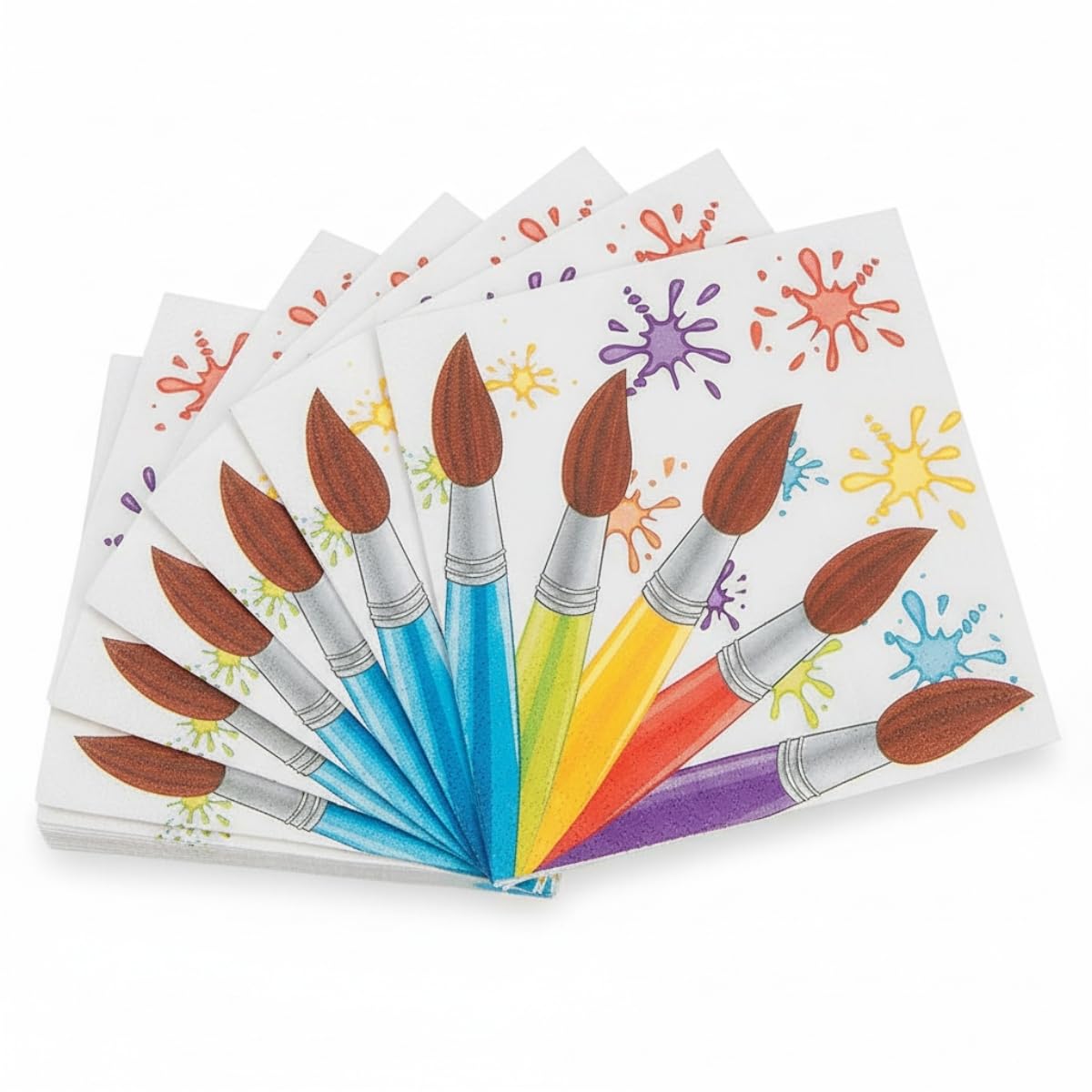 Fun Express - Artist Party Beverage Napkins for Birthday - Party Supplies - Print Tableware - Print Napkins - Birthday - 16 Pieces