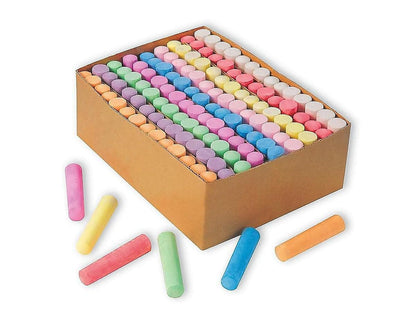 Color Splash S&S Worldwide Sidewalk Chalk Bulk Set - 126 Break-Resistant Jumbo Chalk Sticks, 9 Colors - Non-Toxic, Washable Outdoor Art Supplies
