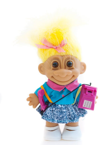 Russ Berrie My Lucky Telephone Troll Doll - Yellow Hair
