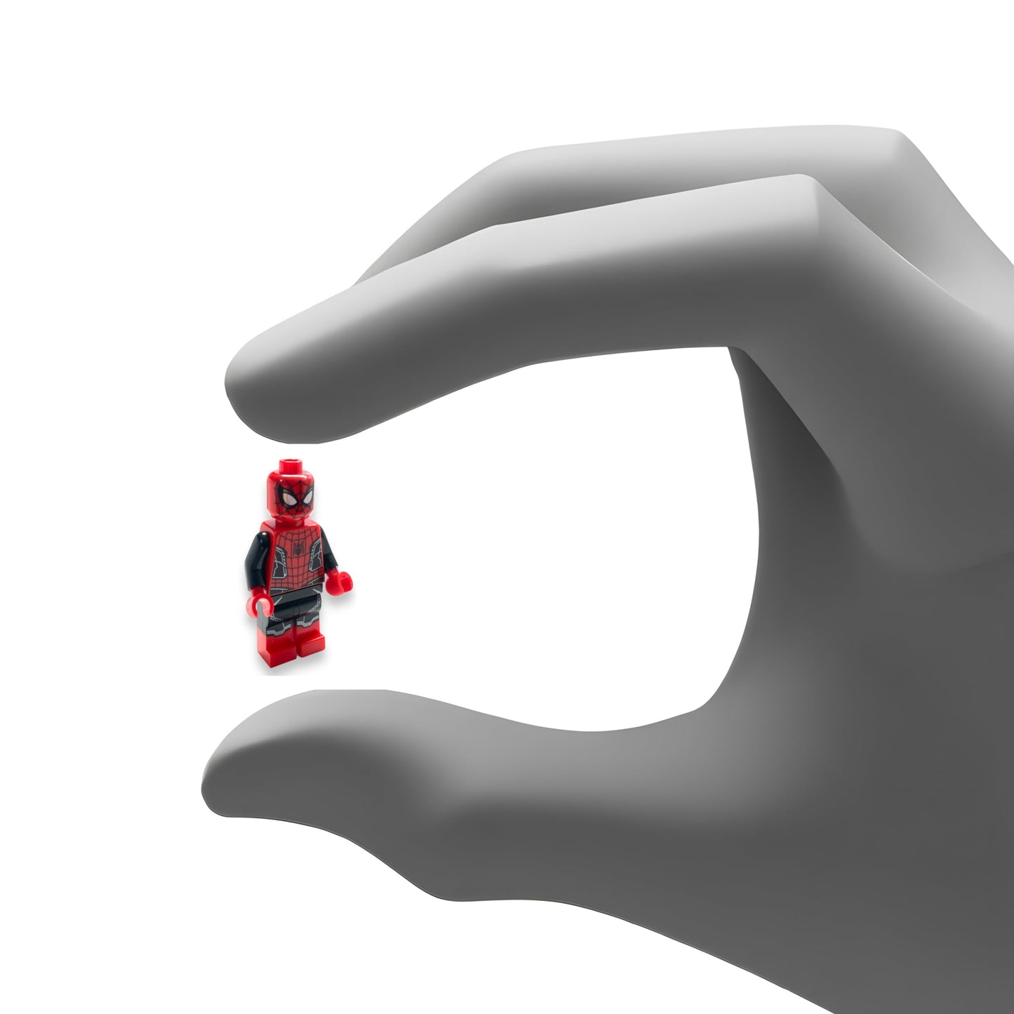 LEGO Superheroes: Spider-Man Minifigure with Red and Black Suit and Silver Trim (Upgraded Suit)