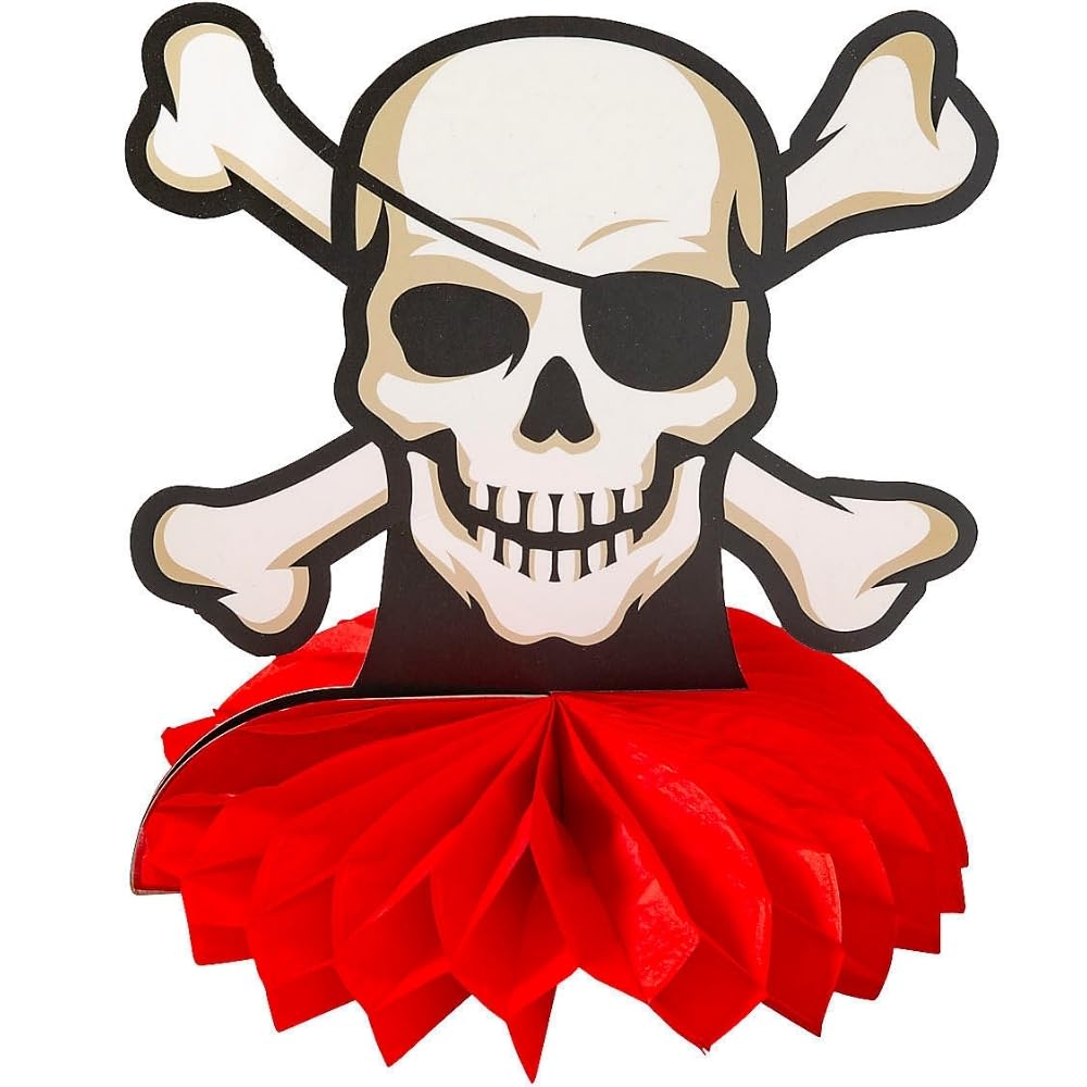 Fun Express Pirate Themed Centerpiece - Eye-catching Party Decoration for Pirate Birthday Parties Baby Showers Nautical Events & More - Fun Design