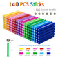 Veatree 206Pcs 2.28" Magnetic Building Sticks Blocks, Magnet Educational STEM Toys for Kids and Adult, 3D Puzzle with Storage Bag